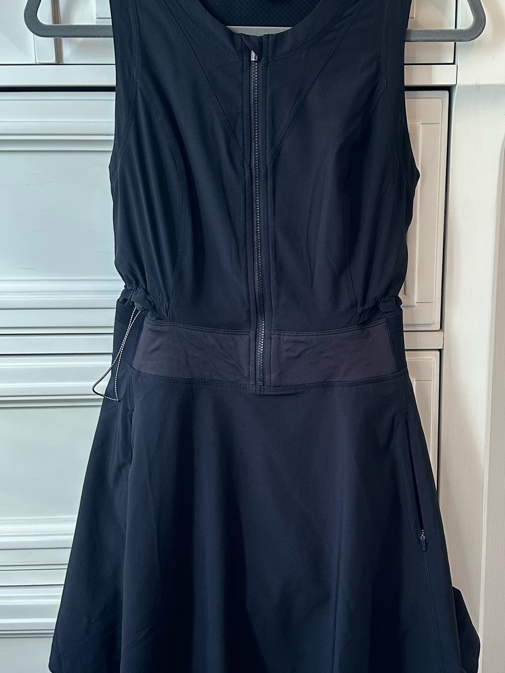 Athleta Black Zip Front Fit & Flare Dress 0 Petite